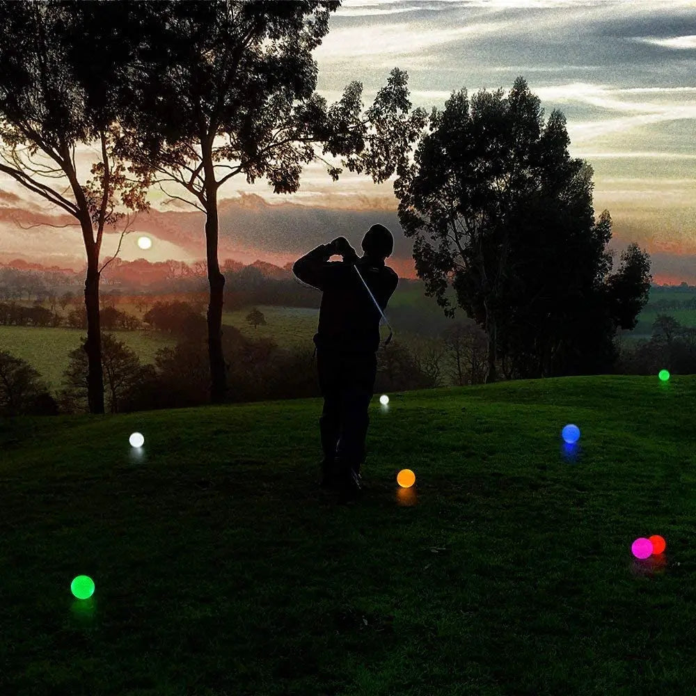 Crestgolf Golf Ball with Logo 3pcs/6pcs/10pcs/30pcs/Pack Night Glow Light Glow LED Golf Ball-Six Color