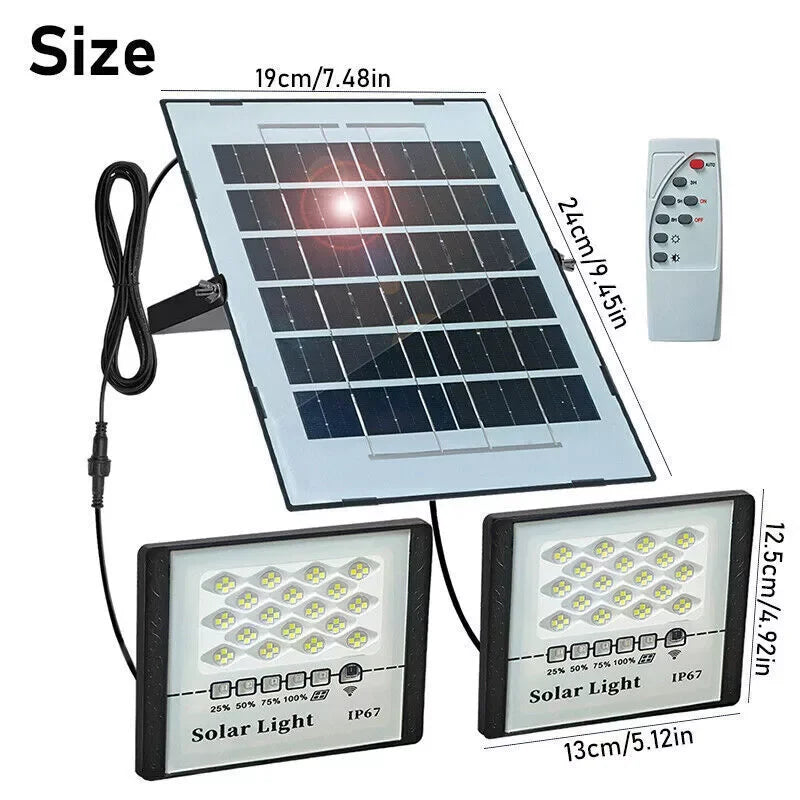 300W LED Solar Lights Outdoor Flood Lamps Waterproof Spotlight Emergency Lighting Dusk To Dawn Wall Light For Yard Garden