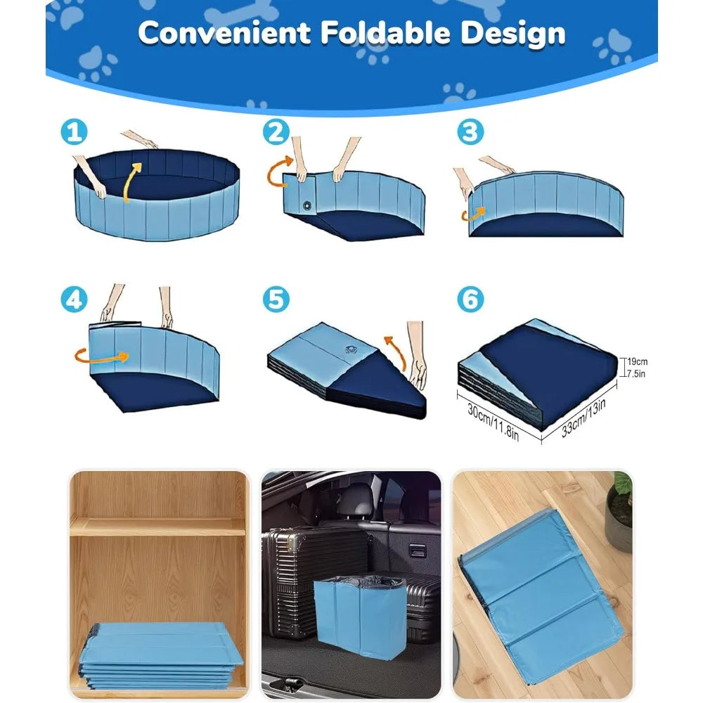 Large collapsible pool - 0.55mm PVC 2 in 1 portable sprinkler, suitable