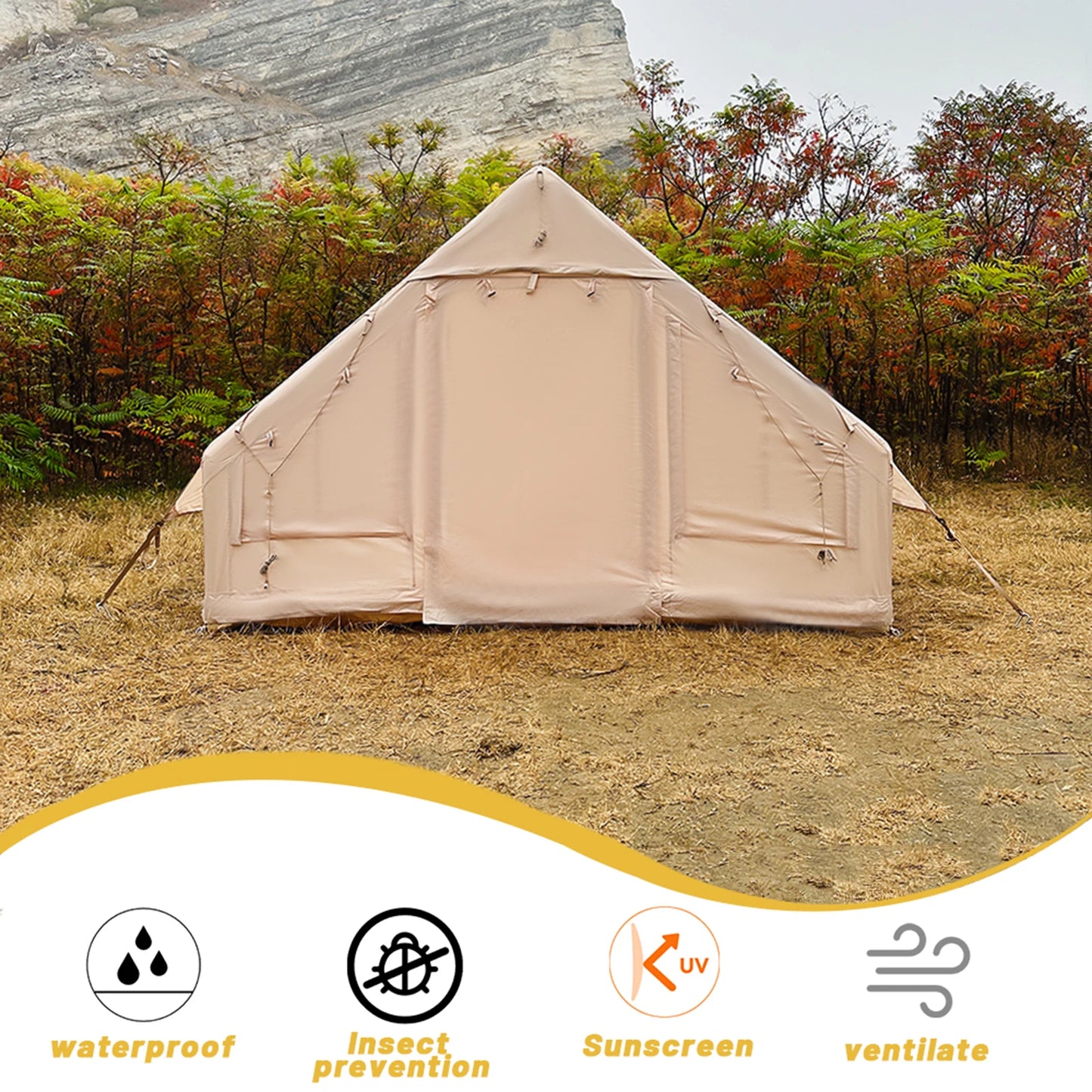 Inflatable Camping Tent Easy Setup Waterproof Windproof Outdoor Self-Supporting blow up tent