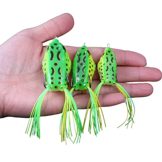 #5.5cm 12g Frog Lure Double Propeller Legs Silicone Soft Baits Topwater