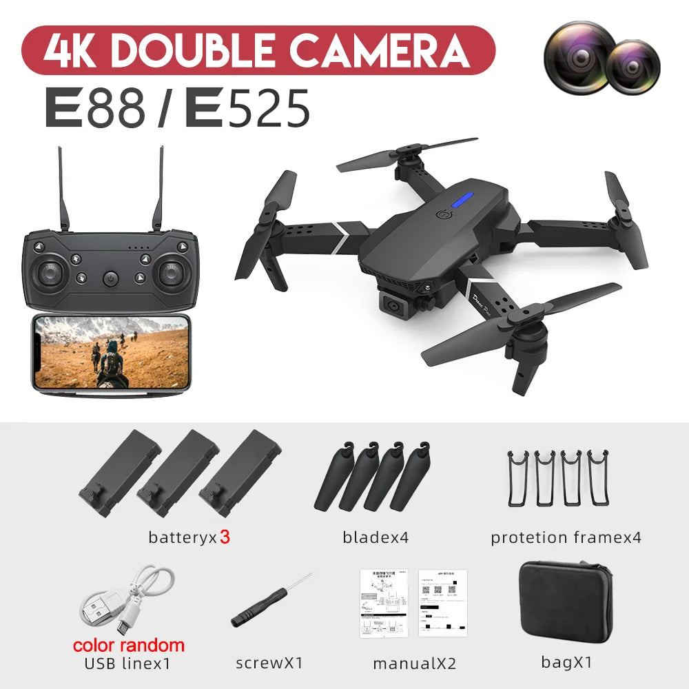 RC Drone 4K Professinal With 3 Battery 1080P Wide Angle HD Camera
Height Hold Gift Toy
