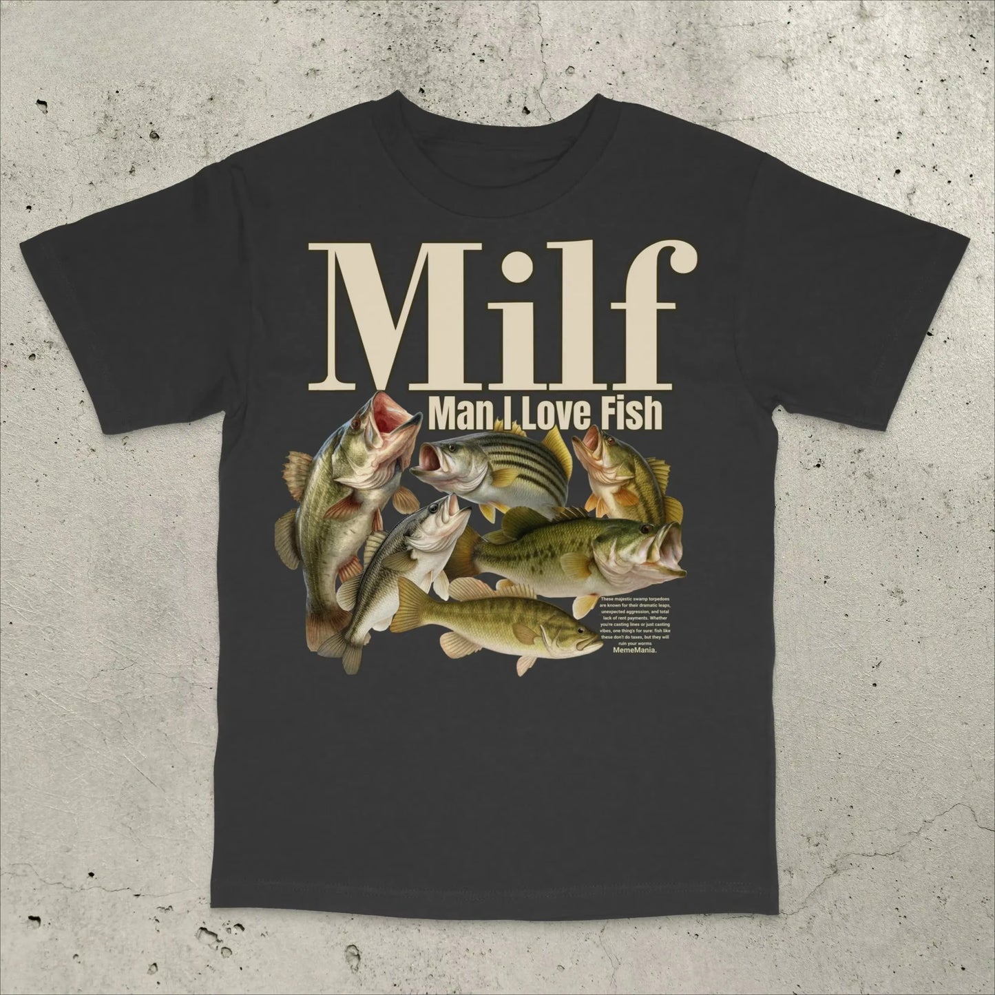 I Love Fish T-Shirt, Bass Fishing T-Shirt Funny Fishing Shirt Stupid Meme Shirt