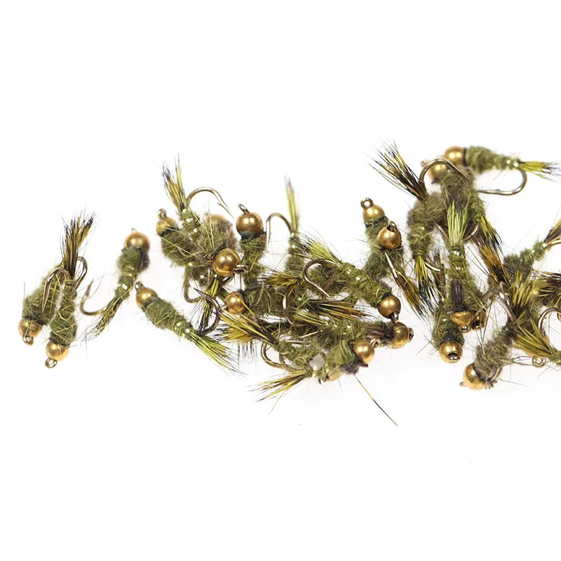 6pcs Barbed Tungsten Bead Head Jig for Fly Trout Fishing Lures Baits 14-18#