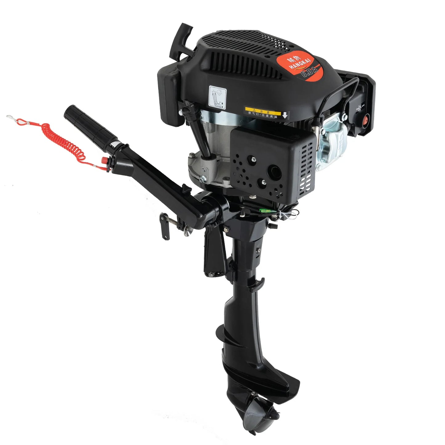 HANGKAI 4 Stroke 6HP Boat Engine 140CC Heavy Duty Outboard Motor With Air Cooling System Short Shaft Inflatable Fishing Boat