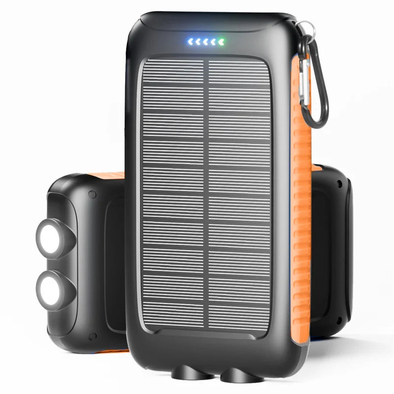 38800mAh Solar Power Bank Portable Charger with Dual USB, Fast Charging, Waterproof, LED for Outdoor Camping Phones Tablets