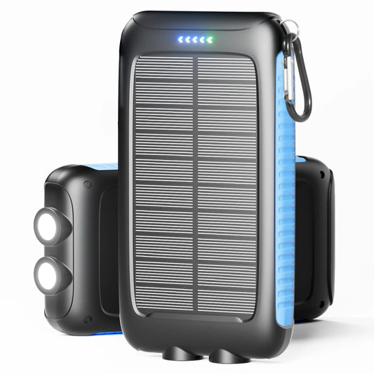 38800mAh Solar Power Bank Portable Charger with Dual USB, Fast Charging, Waterproof, LED for Outdoor Camping Phones Tablets