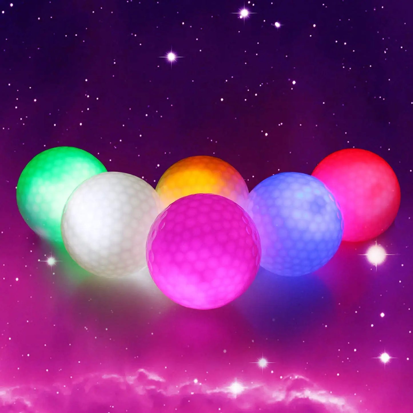 Crestgolf Golf Ball with Logo 3pcs/6pcs/10pcs/30pcs/Pack Night Glow Light Glow LED Golf Ball-Six Color