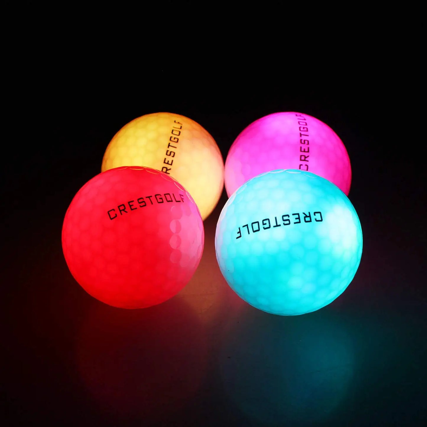 Crestgolf Golf Ball with Logo 3pcs/6pcs/10pcs/30pcs/Pack Night Glow Light Glow LED Golf Ball-Six Color
