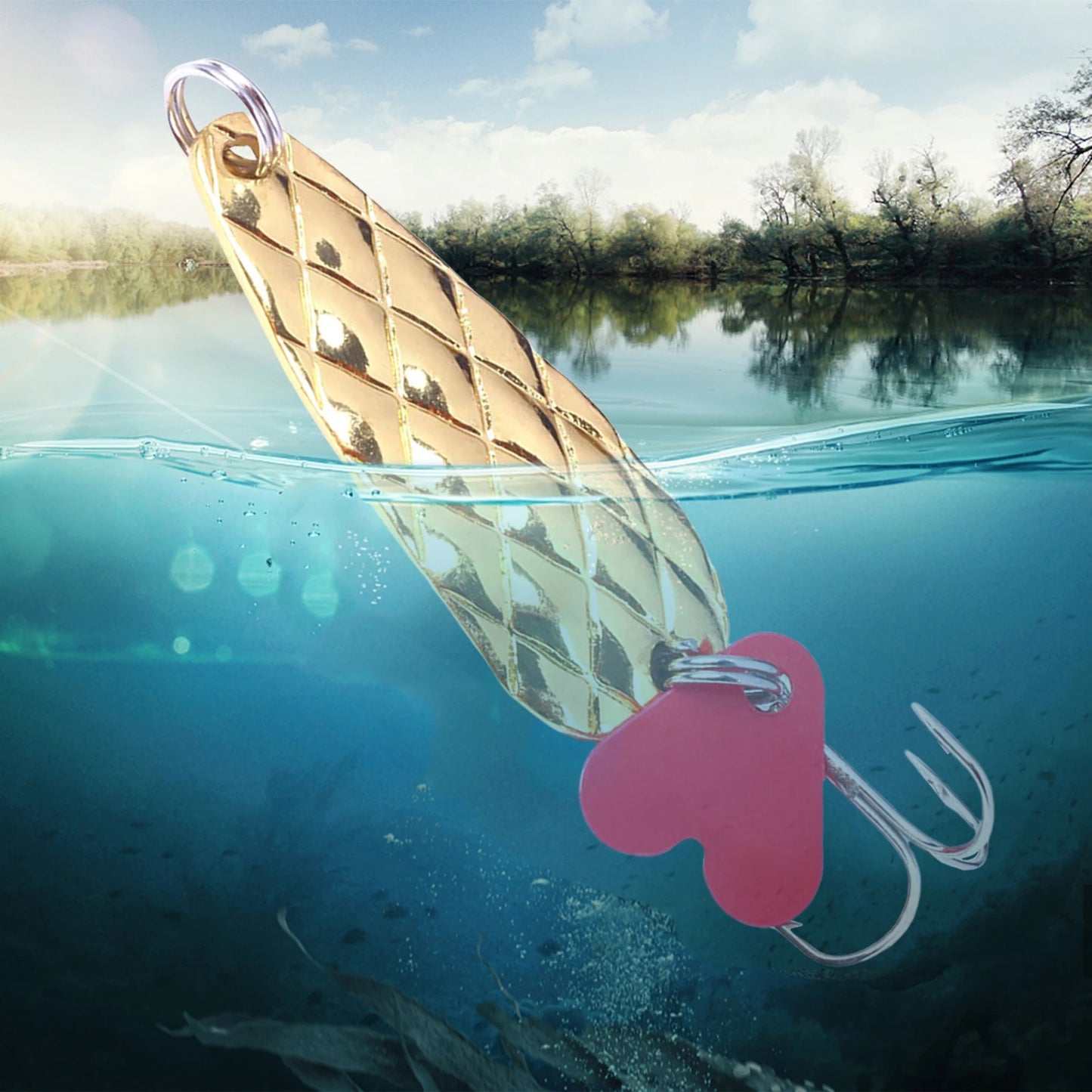 Metal Spinner Spoons Trout Fishing Lures 9g Hard Metal Artificial Bait Spoons Lures Sequins Fishing Tackle Hook for Panfish Bass