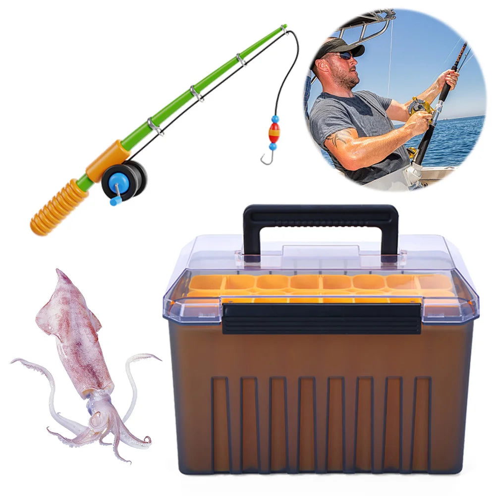 Webfoot Octopus Egi Storage Organizer Box Minnow Squid Jig Hard Bait Container Hard Lure and Accessories
