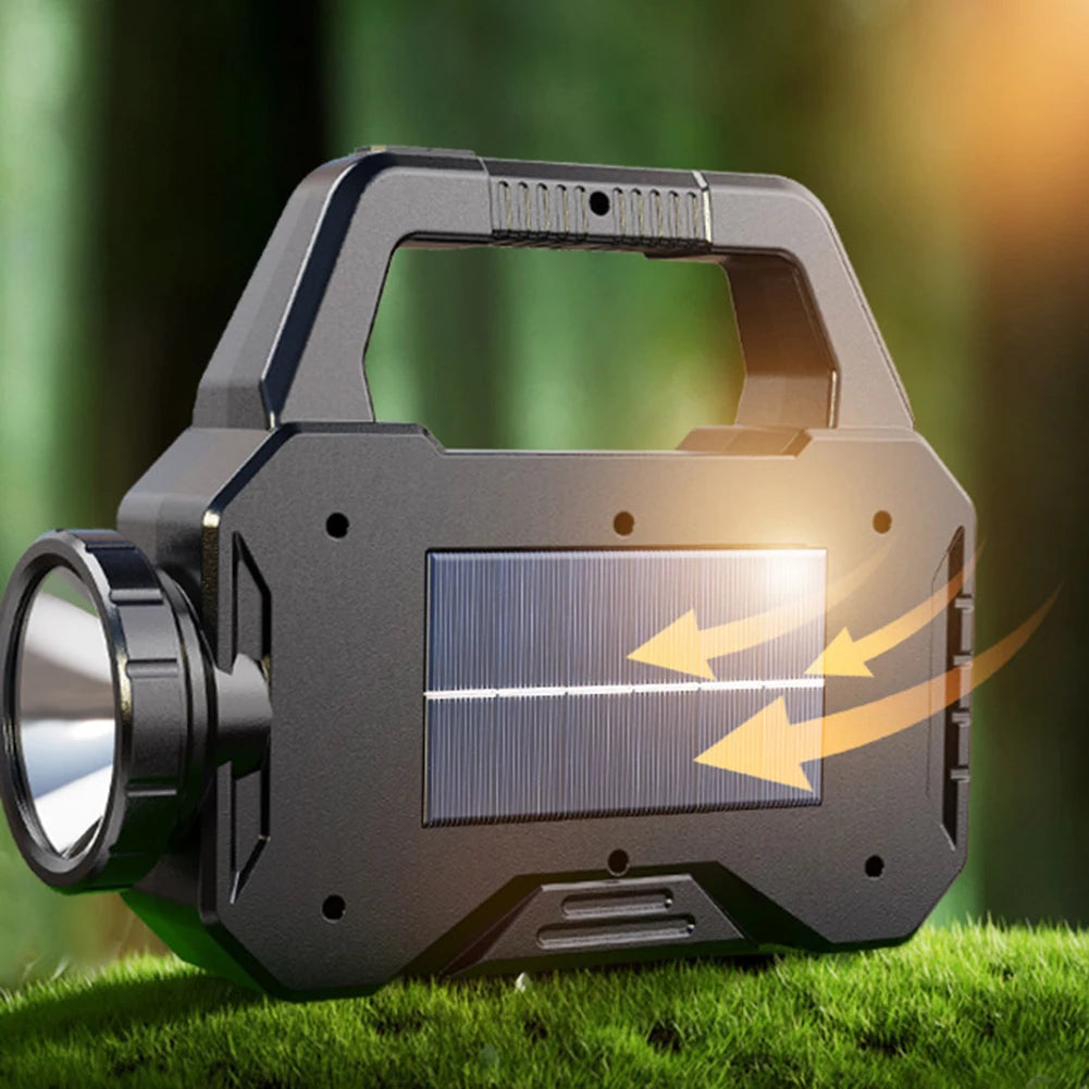 Solar Camping Lantern Type C Rechargeable Searchlight Waterproof