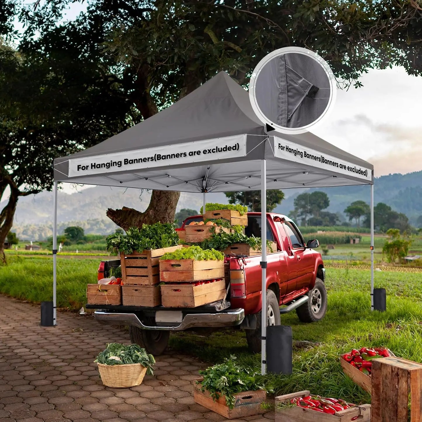 10x10 Heavy Duty Pop Up Canopy Tent- Waterproof, 11ft Interior Height, Easy Setup