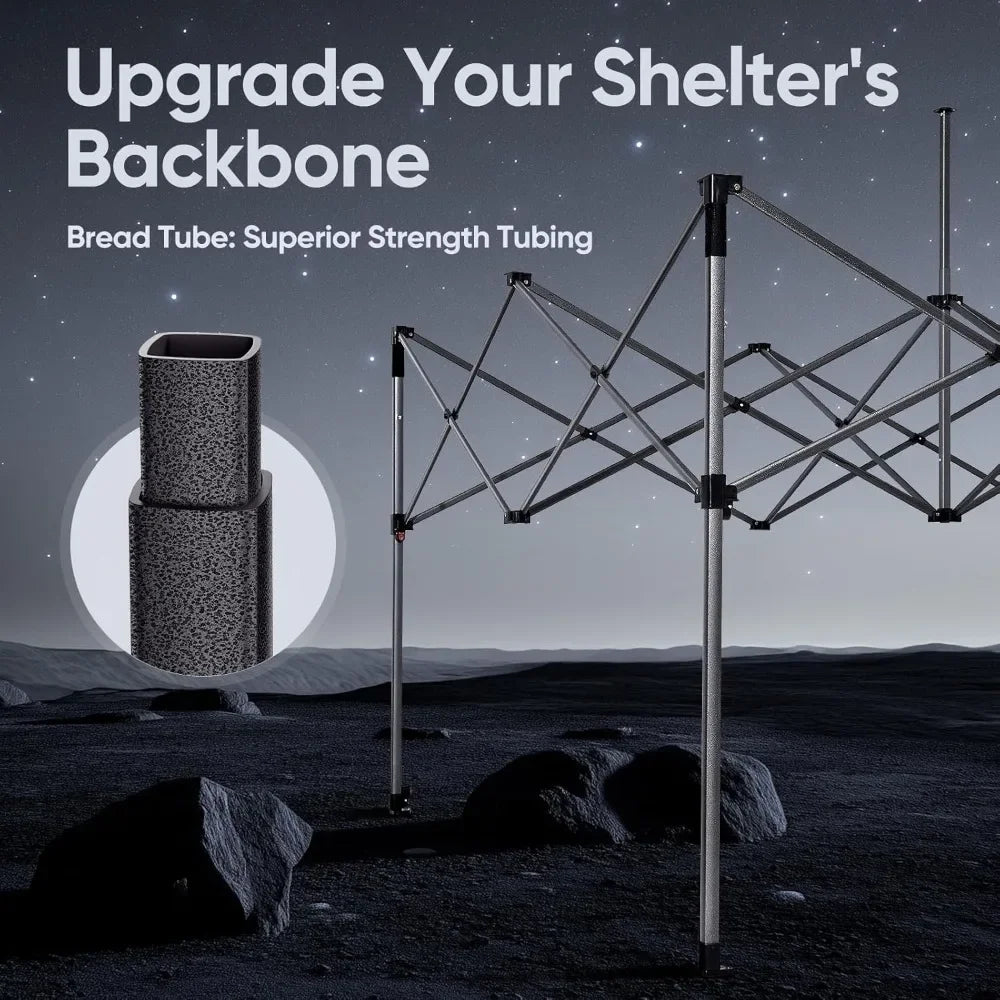 10'x10' Heavy Duty Pop up Canopy Tent with Sidewalls, Commercial Grade Instant Shelter with Wheeled Bag for Outdoor, Parties