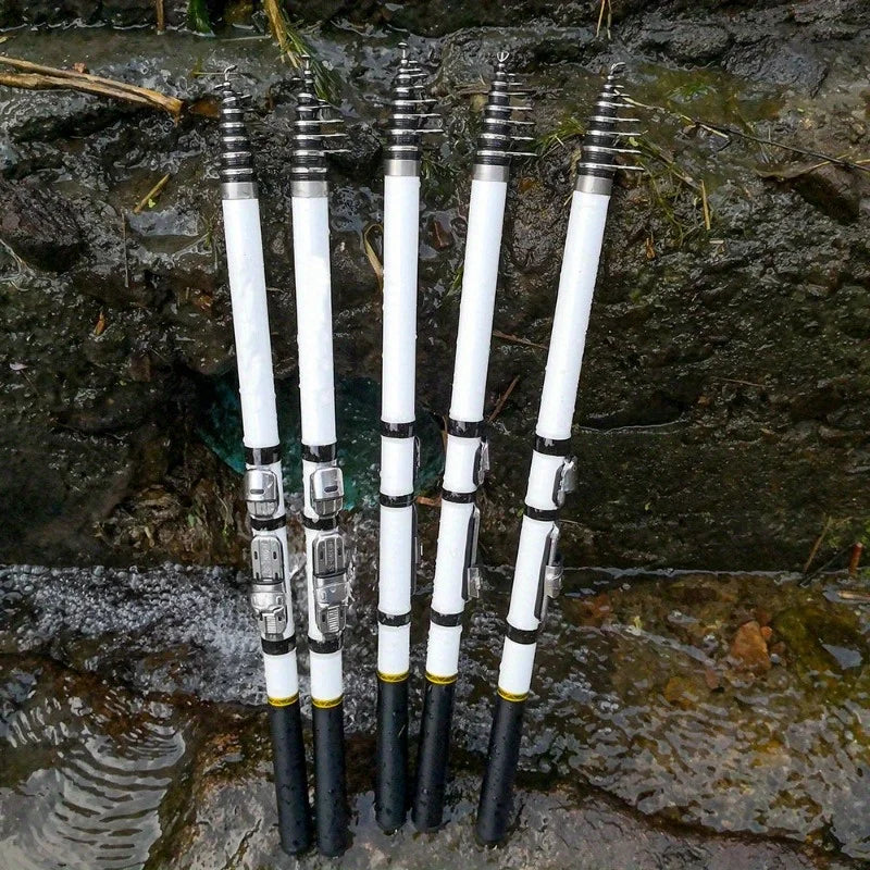 70.86in Telescopic Fishing Rod, Adjustable & Portable, Smooth Line Guide System, Durable Fiberglass for Saltwater and Freshwater