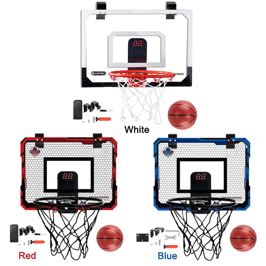Kids Mini Basketball Hoop With Electronic Scoreboard Ball Sport Backboard Outdoor Indoor