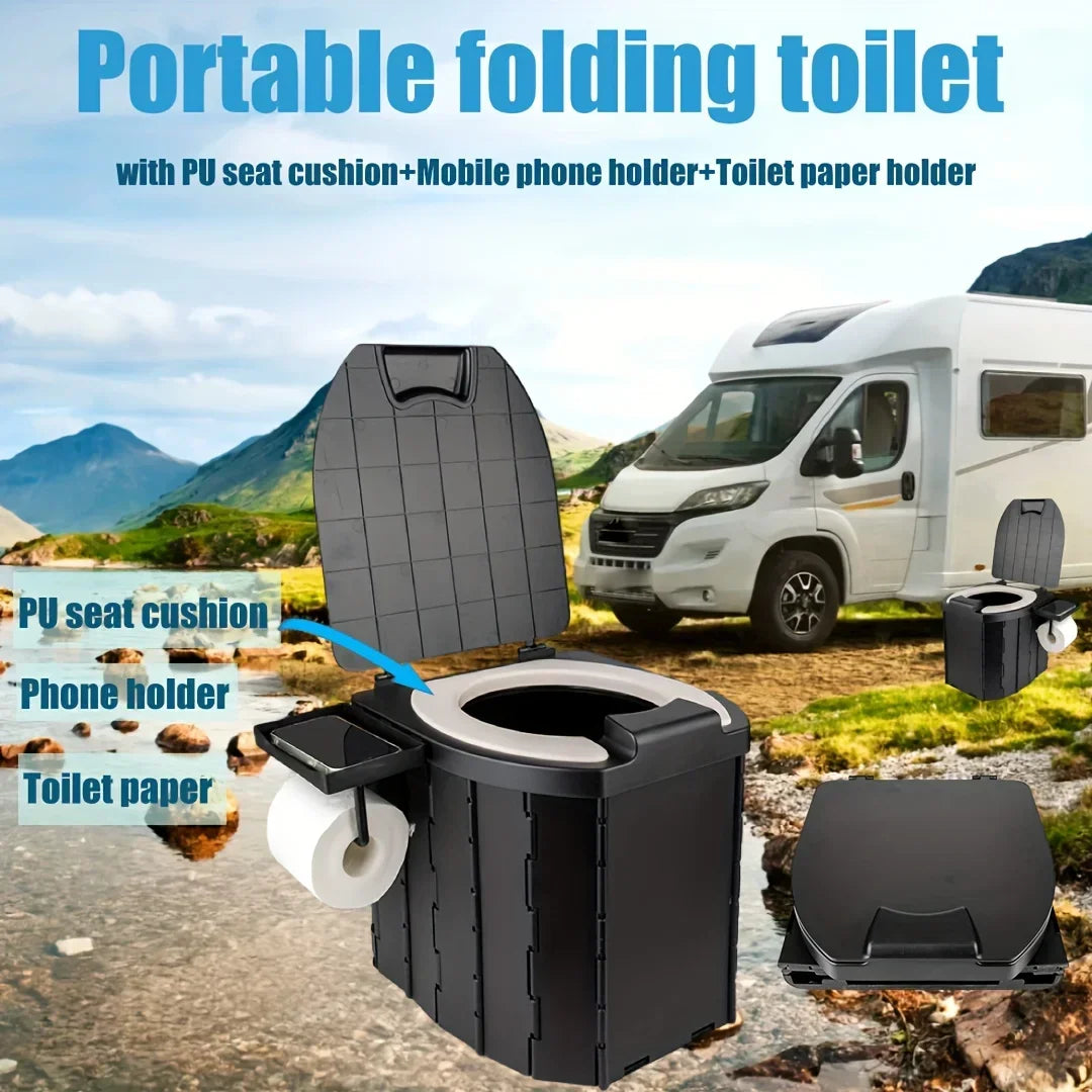 Lightweight Portable Toilet with PU Cushion for Camping Travel