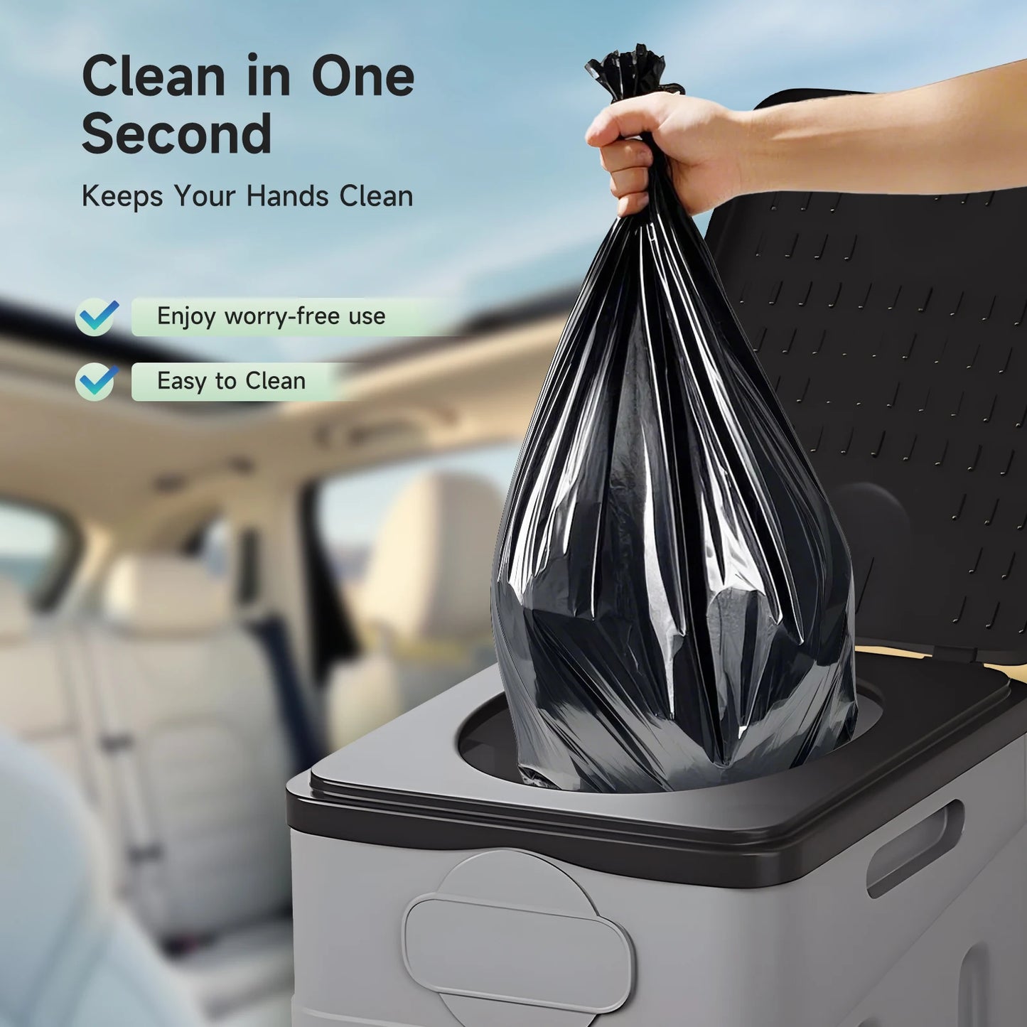 Camping Toilet, Portable Toilet  Travel Folding Toilet with Lid and Paper Holder, Compact Potty for Car, Cam