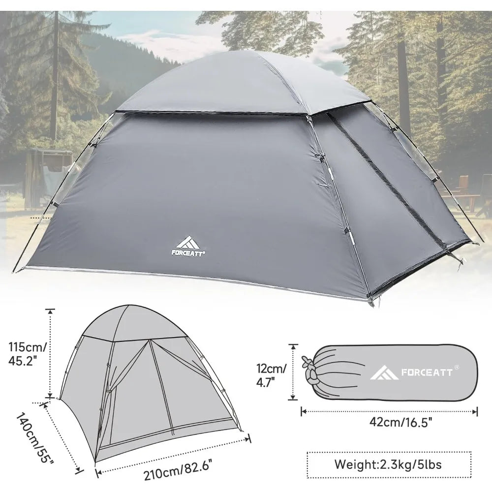Ultralight 2-Person Dome Tent for Hiking, Festivals, and Outdoor Adventures: Easy Setup, Portable Camping Shelter