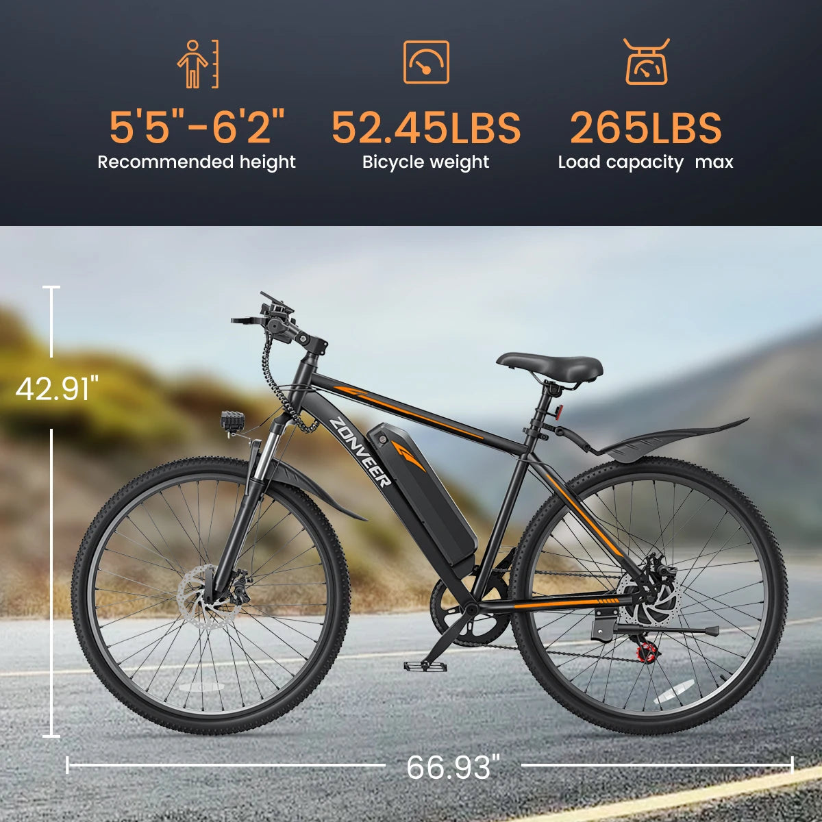 【1 Year Warranty】M26 Electric Bicycle 1000W Peak Motor 360WH Lithium Battery Electric Bike  26 Inch city E-bike UL2849