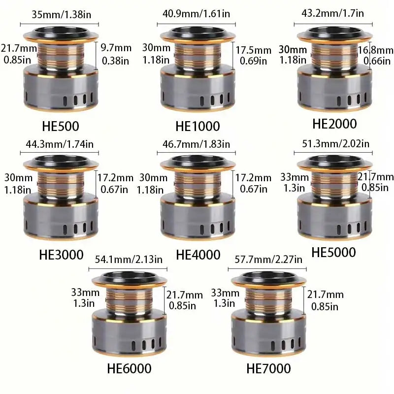 Fishing Reel, He1000-7000 Series, 5.2:1 Gear Ratio, 22.05lb Extraction, Aluminum Alloy Body, Pa Nylon, Left/Right Hands Can Be Changed, Suitable for Freshwater