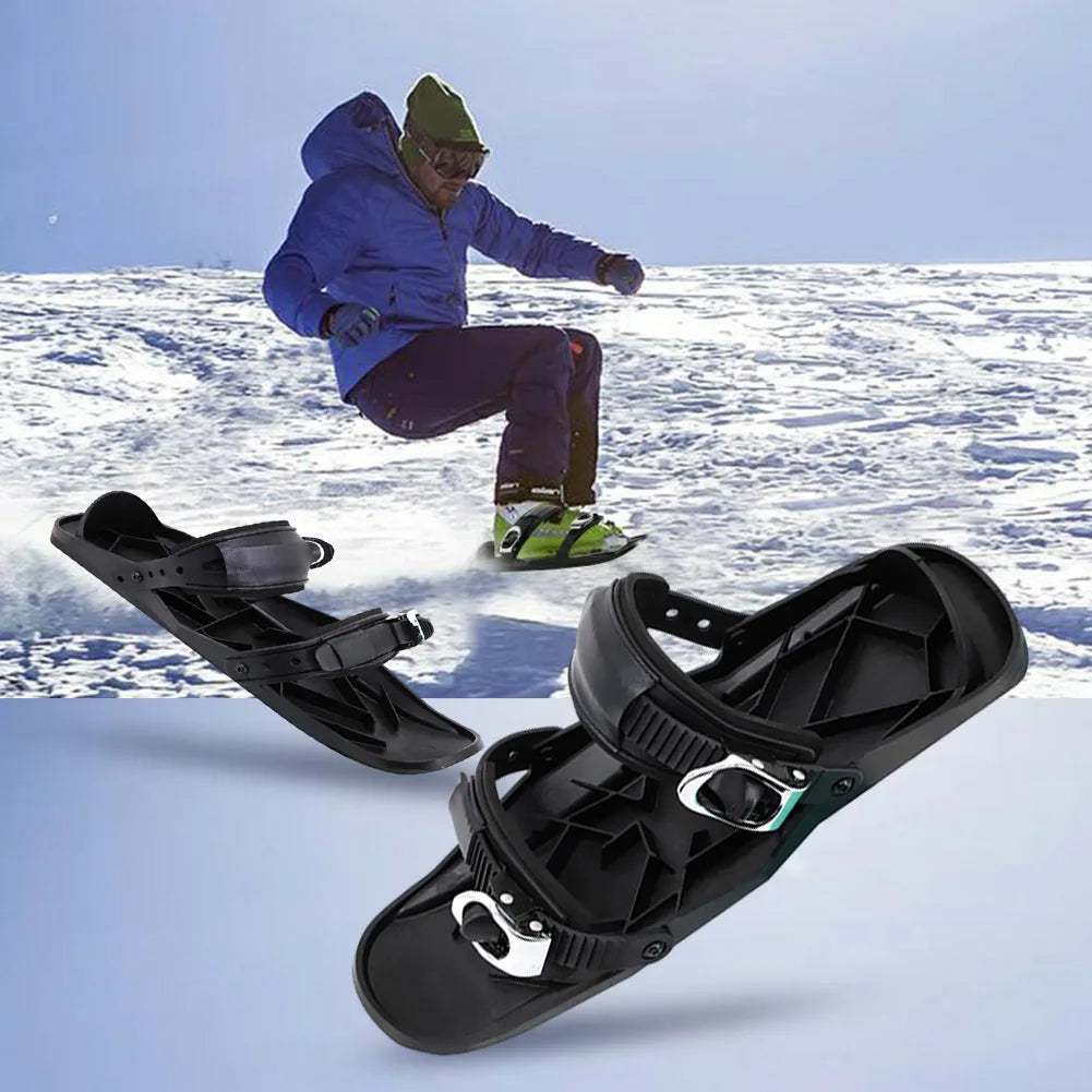 Mini Short Ski Skates  Adjuatable Short Snow Skateboard for Winter Outdoor Sports