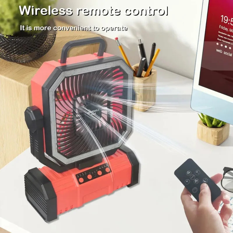 Camping Fan 20000mAh High-Capacity Battery LED