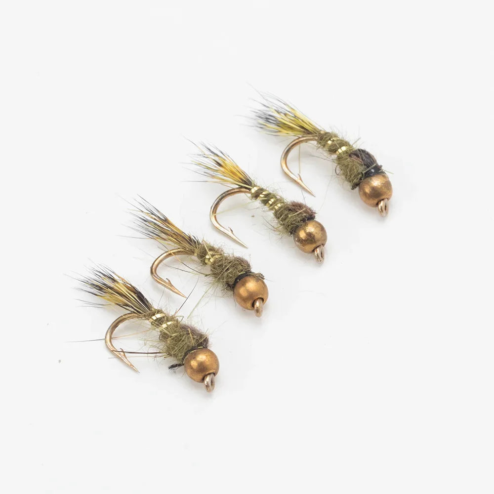 6pcs Barbed Tungsten Bead Head Jig for Fly Trout Fishing Lures Baits 14-18#