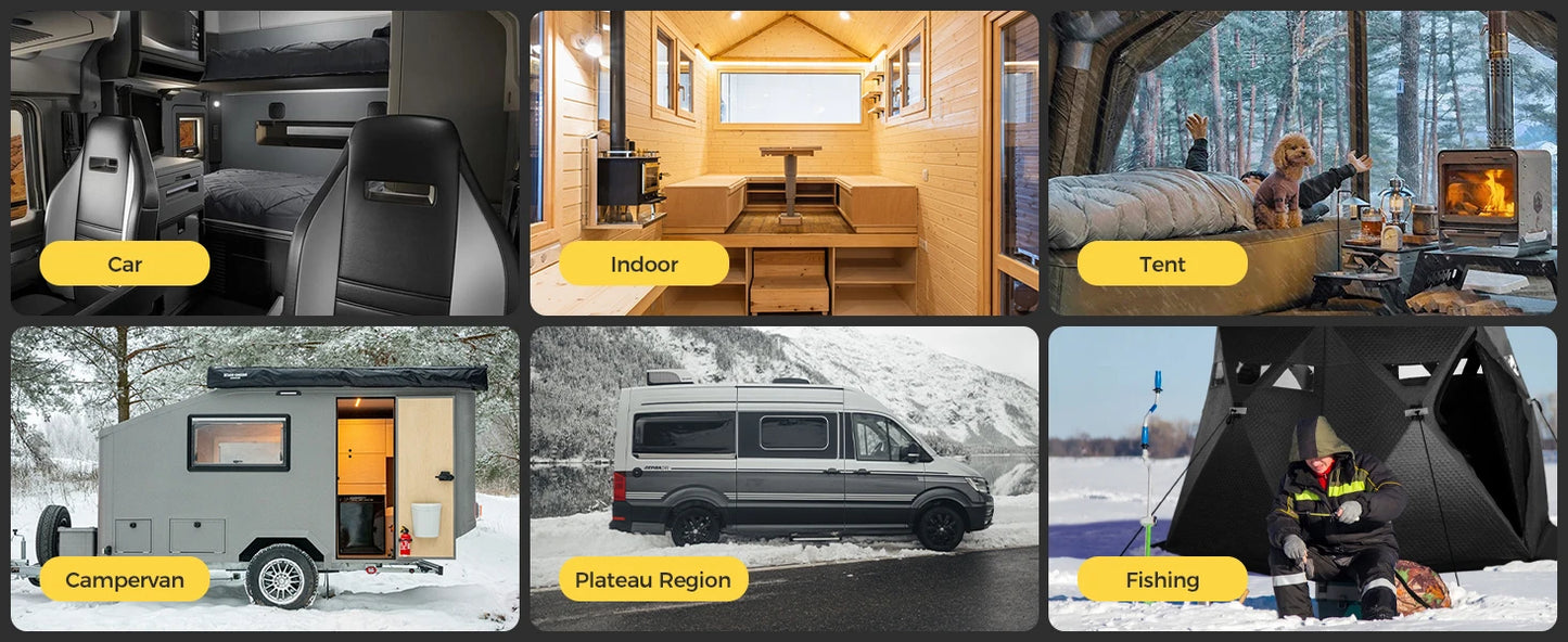 TB10Pro 8KW Diesel Heater 12V/24V/220V Diesel Parking Heater With LCD, Ventilation Mode ,CO Monitoring For Tent Trailer Garage RV