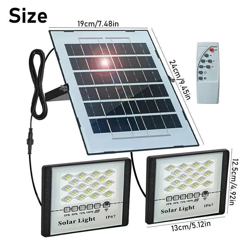 300W LED Solar  Lights Outdoor Flood Lamps Waterproof Spotlight Emergency Lighting Dusk To Dawn Wall Light For Yard Garden