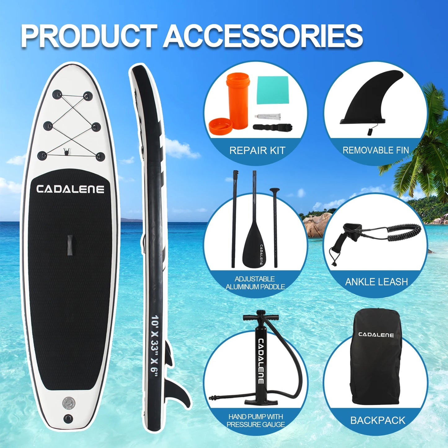 Paddle Board with SUP Accessories,
 Deck 10' Inflatable