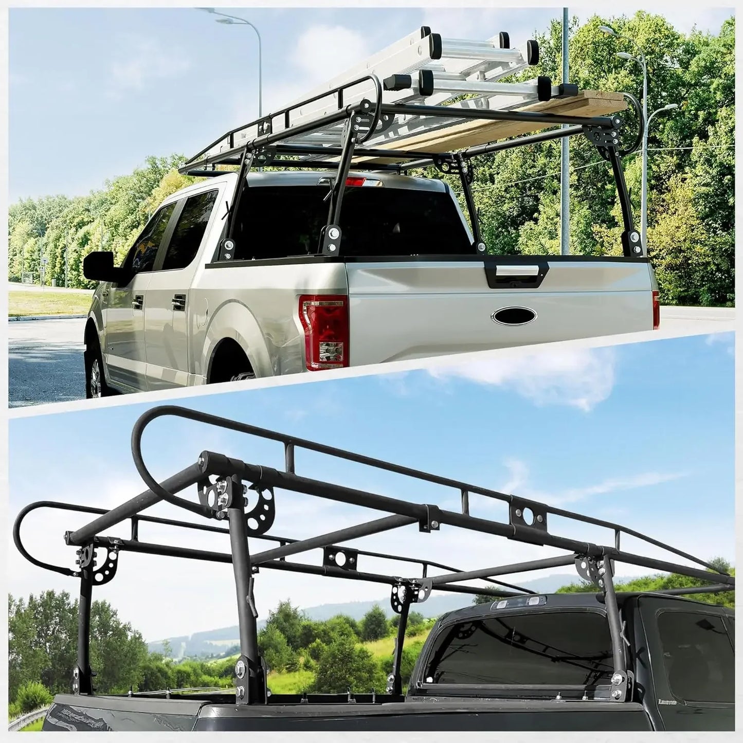 1000 LBS Adjustable 58"-69" Universal Truck Bed Rack 60"(W) x 138"(L) x