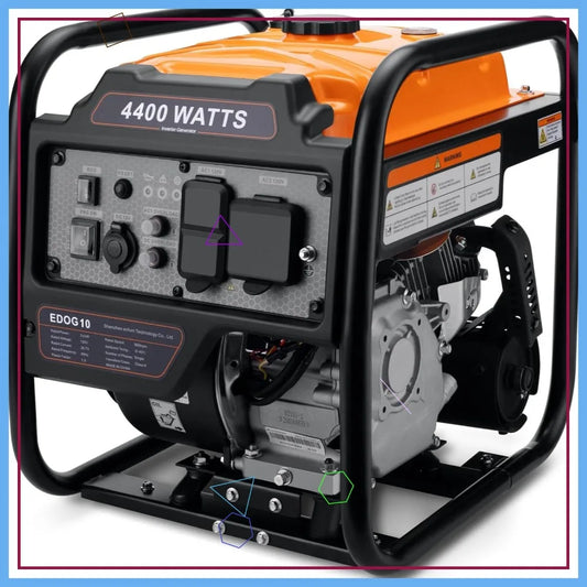 4400W Portable Inverter Generator Gas Powered, Low Noise ECO Mode, RV Ready Home Backup Power Equipment