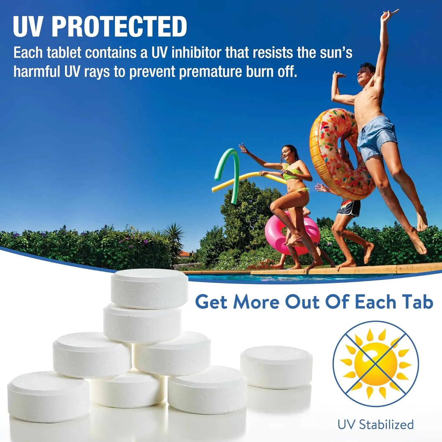 3 lb Bucket of Chlorine Tablets for Pools, 1 Inch