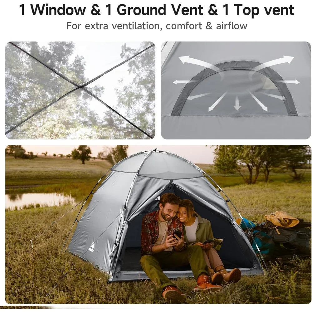 Ultralight 2-Person Dome Tent for Hiking, Festivals, and Outdoor Adventures: Easy Setup, Portable Camping Shelter