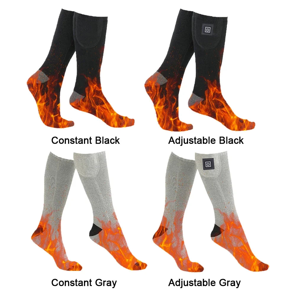 Electric Heating Socks 3 Level Temperature Winter Heating Socks Cold-Proof Winter Warm Thermal Socks for Cycling Camping Skating