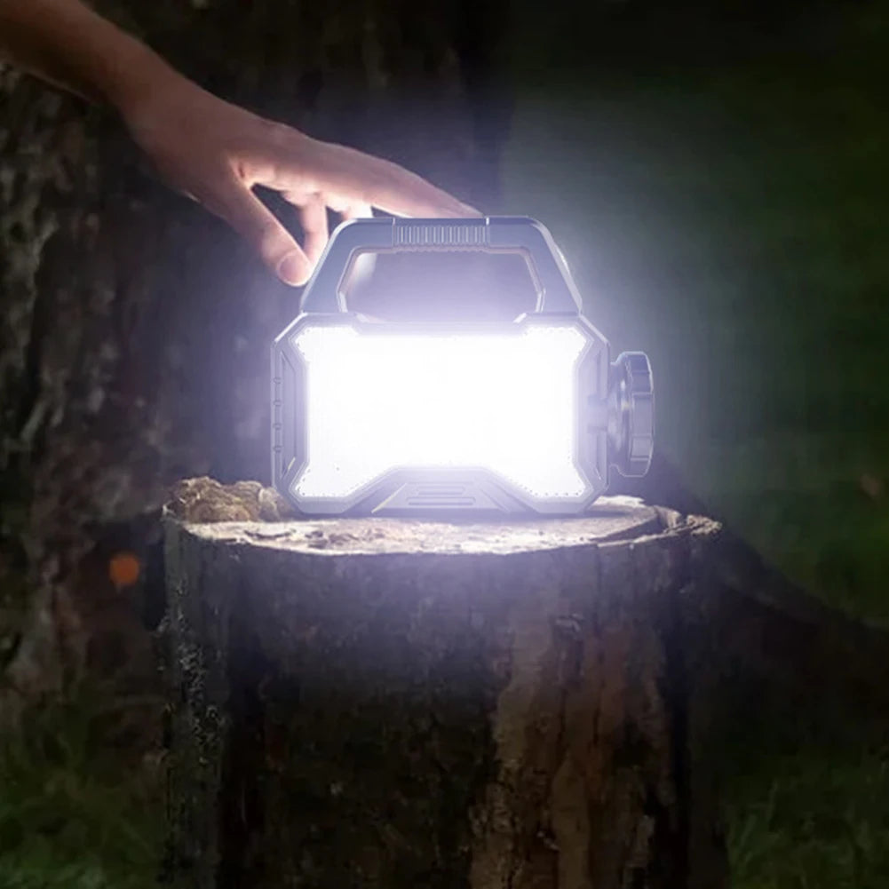 Solar Camping Lantern Type C Rechargeable Searchlight Waterproof