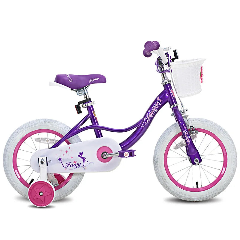 JOYSTAR Fairy Girls Bike for 2-9 Years Old Toddlers and Kids with Training Wheels, Handbrake and Basket,