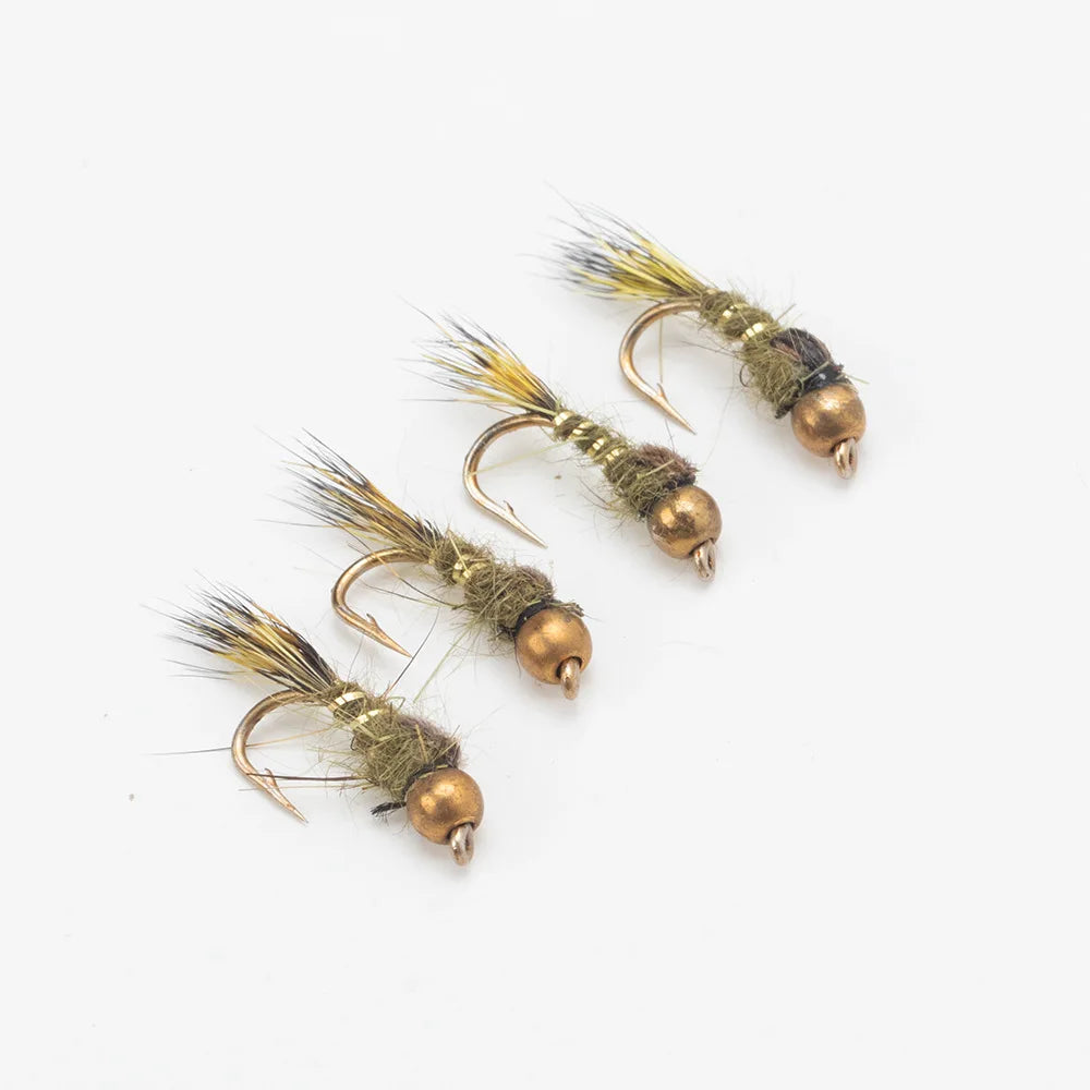 6pcs Barbed Tungsten Bead Head Jig for Fly Trout Fishing Lures Baits 14-18#