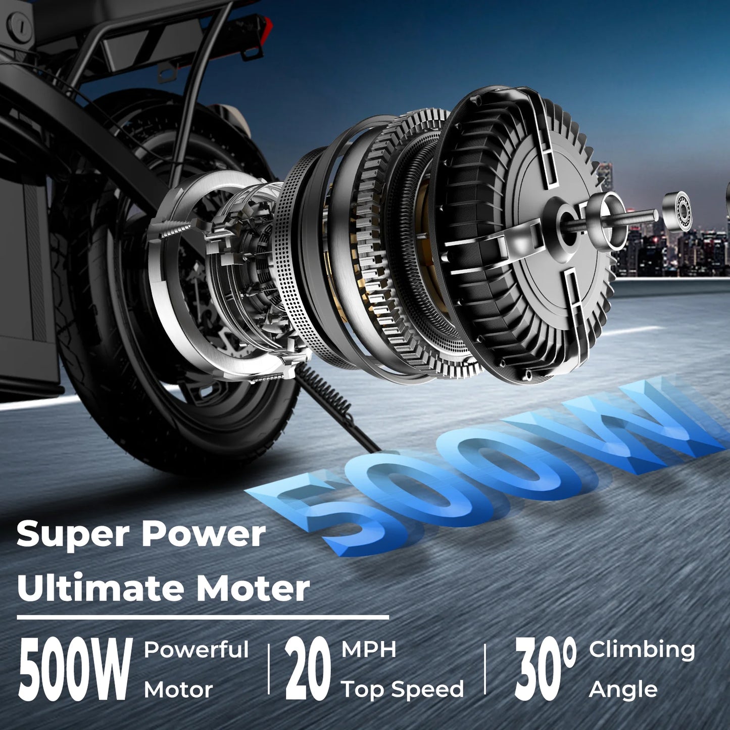 LELEKUAI 500W Adult Electric Bike, 20 MPH, 48V 10.4Ah Removable Battery, 14 Inch Folding Electric Bike,