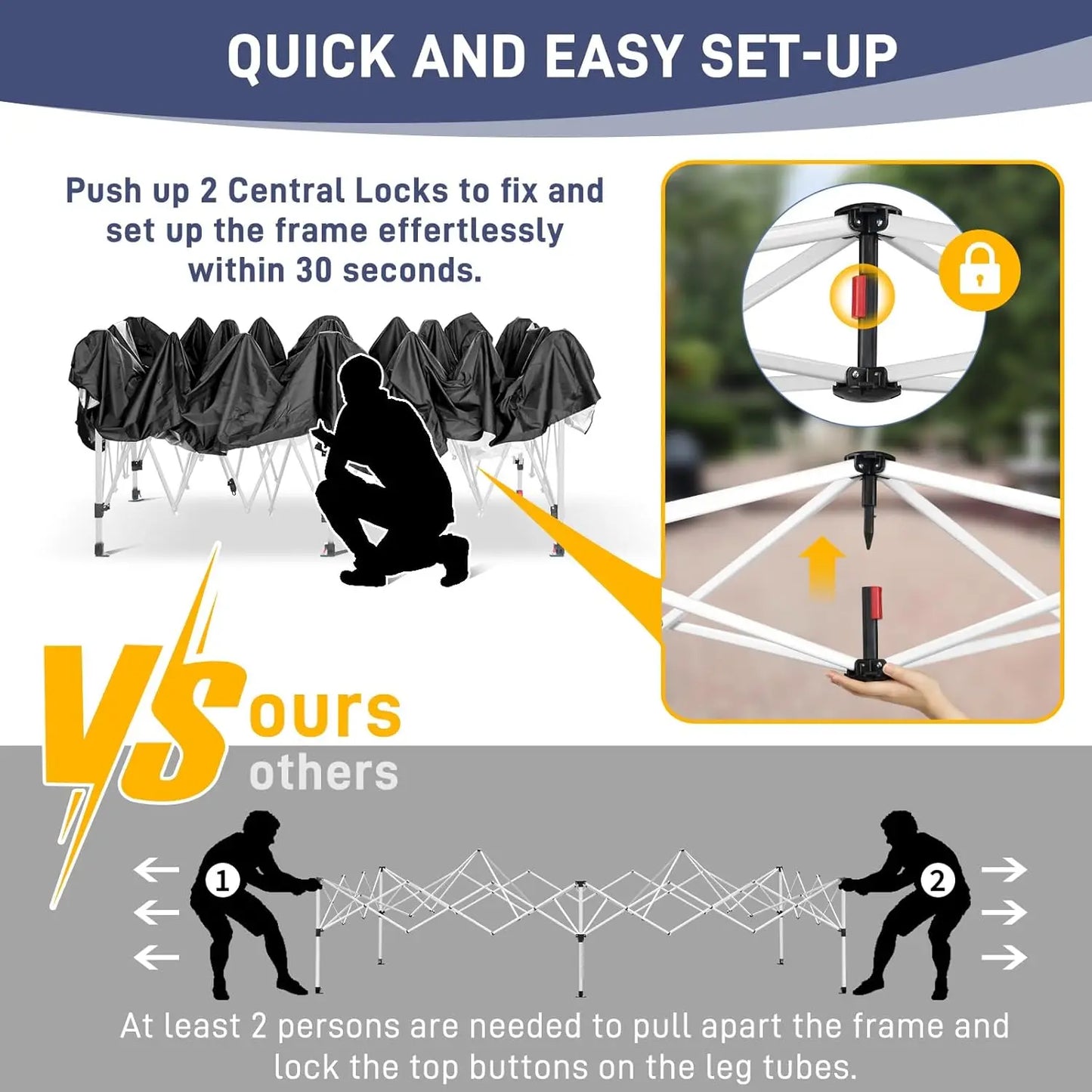 10x20 ft Pop Up Canopy Tent with 6 Sidewalls, Canopy 10x20 with Carry Bag, Outdoor Gazebo Canopy Tent Camping Tent, Patio Event