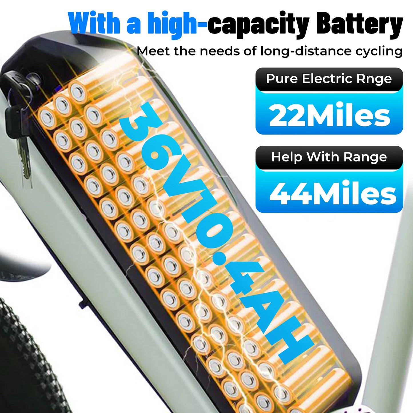 【1 Year Warranty】Terrosor Electric Bike,26" Fat Tire Ebike for Adults,350W Peak,Electric Mountain Bike,19.9mph,E bike UL2849