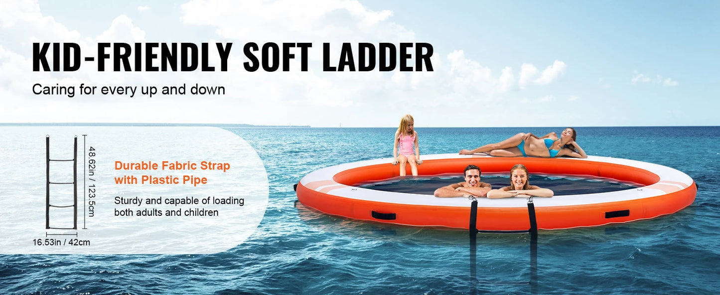 Inflatable Floating Dock 10x8FT Non-Slip Water Detachable Ladder Portable Carrying Bag Floating