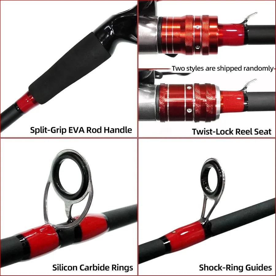 Fishing Rod and Reel Combo Baitcasting 

 2Piece