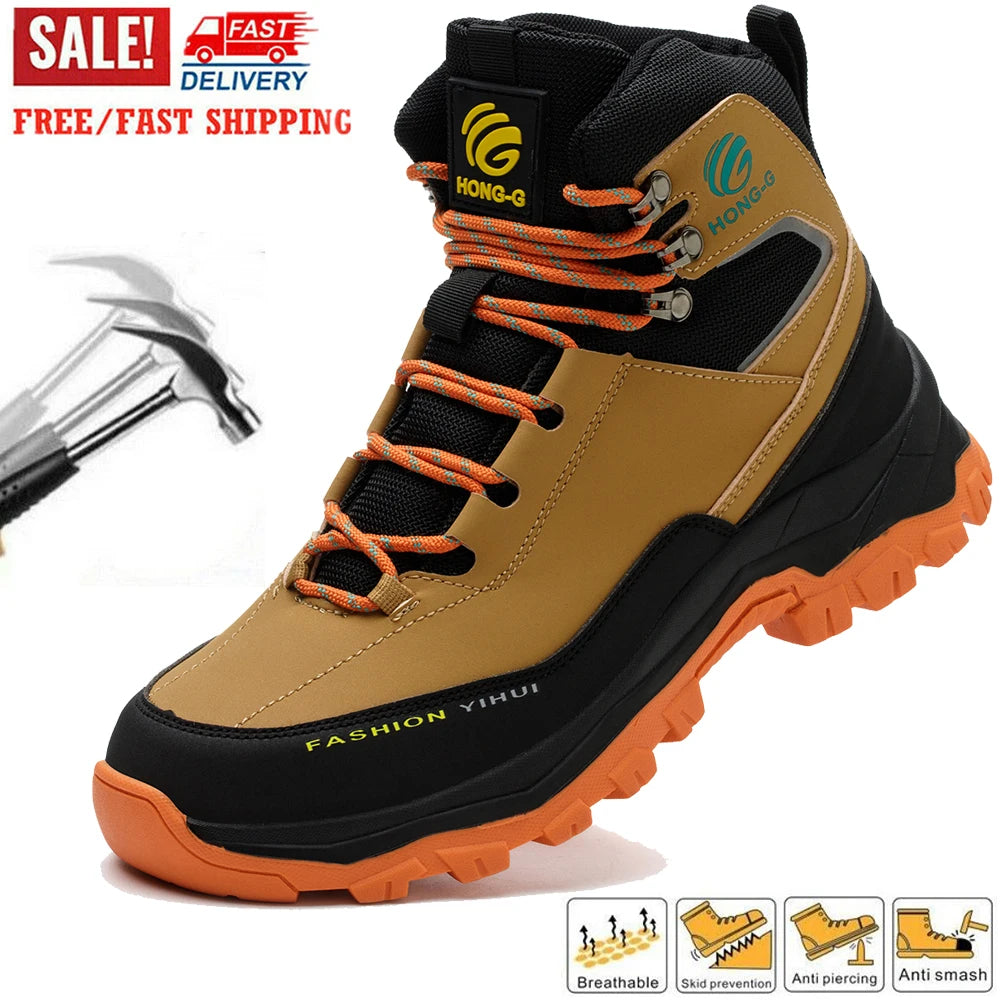 Safety  Steel Toe Boots for Men Slip Resistant
