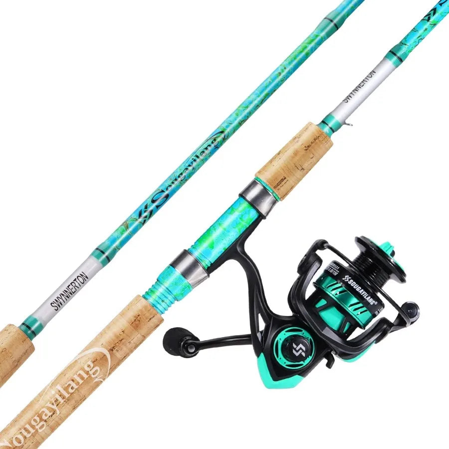 2Piece 5Foot 6Inch Graphite Fiberglass Fishing Rod and Reel