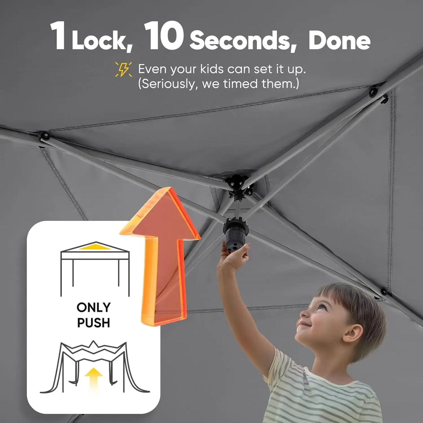 0x10 Pop up Canopy Tent with Sidewalls and Roll-up Ventilated Windows, One Person Setup, Easy Outdoor Commercial Gazebo