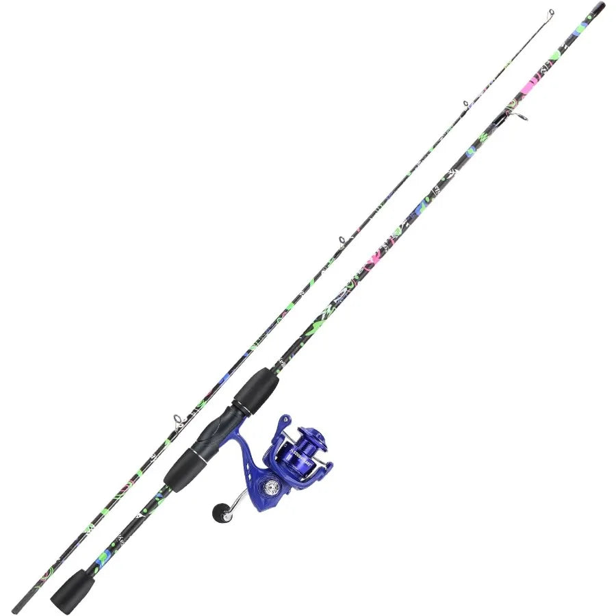2Piece 6Foot Graphite and Fiberglass Fishing Rod 
and  Reel
