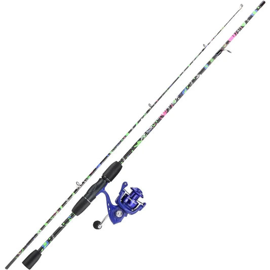 2Piece 6Foot Graphite and Fiberglass Fishing Rod 
and  Reel