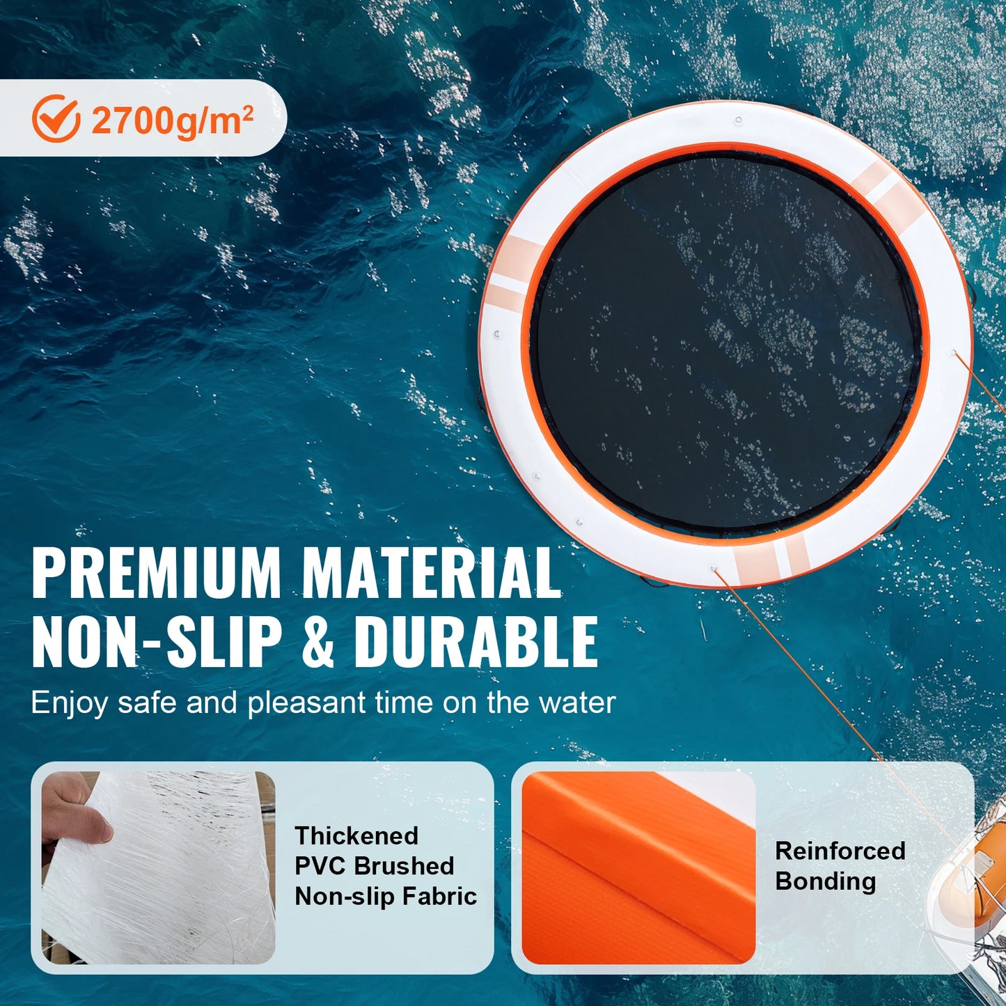 Inflatable Floating Dock 10x8FT Non-Slip Water Detachable Ladder Portable Carrying Bag Floating